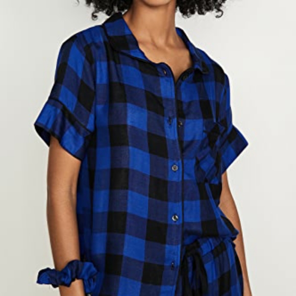 PLUSH Plaid Short PJ Set With Scrunchie - Picture 11 of 11